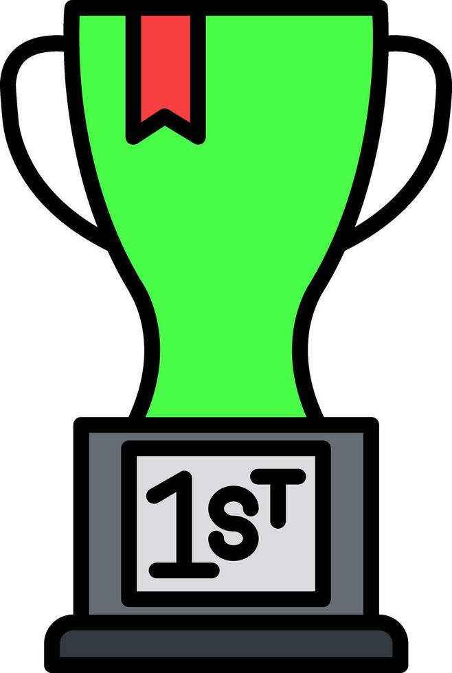 First Position Line Filled Icon vector