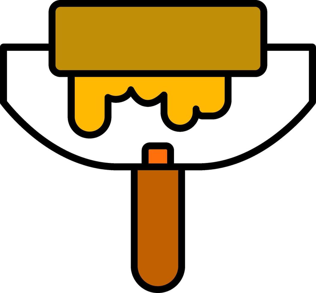 Paint Rolle Line Filled Icon vector