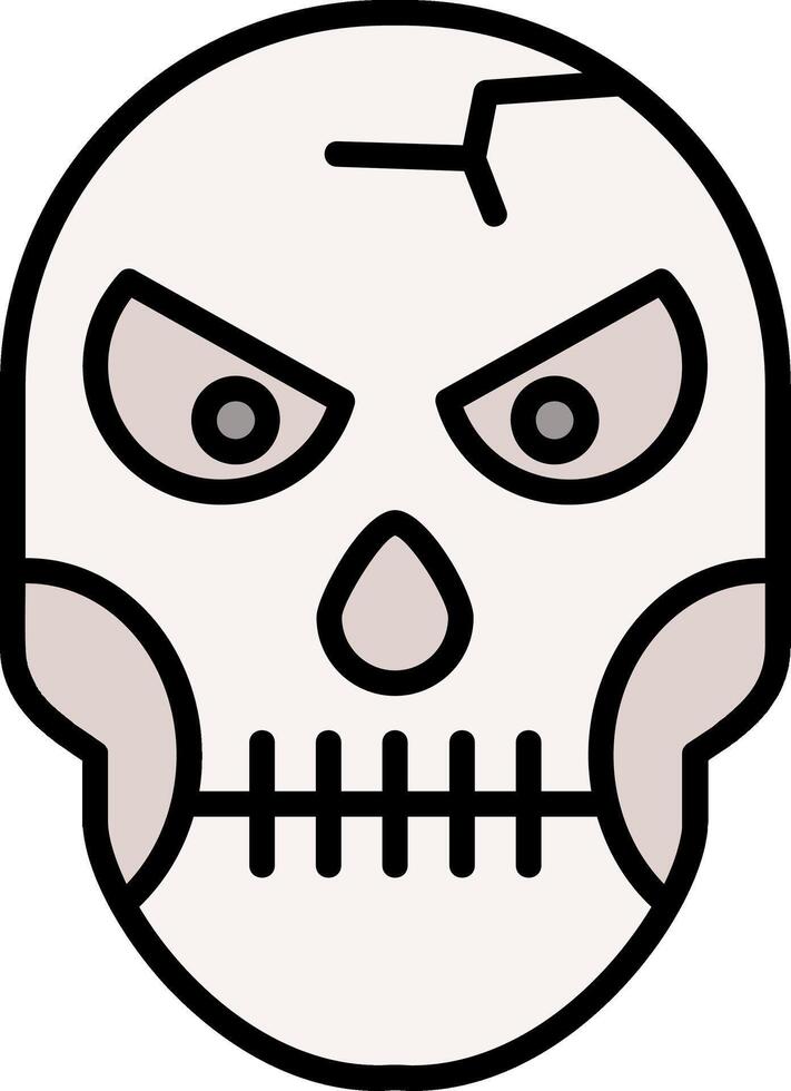 Skull Line Filled Icon vector