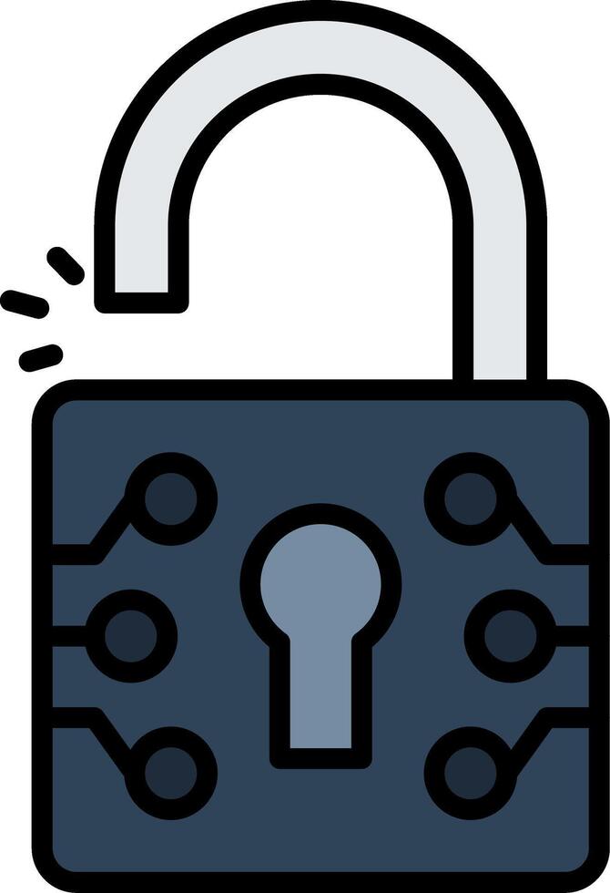 Unlock Line Filled Icon vector