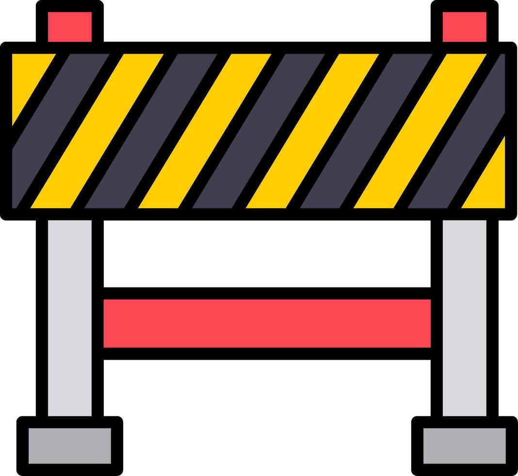 Barrier Line Filled Icon vector