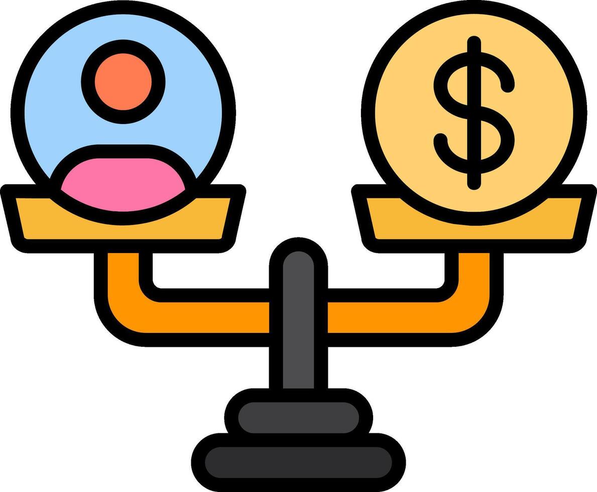 Equality Line Filled Icon vector