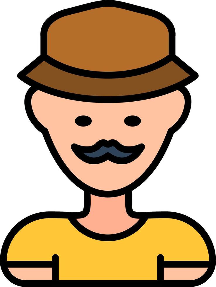 Man Line Filled Icon vector