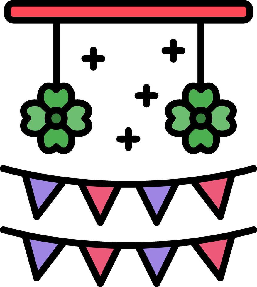 Garland Line Filled Icon vector
