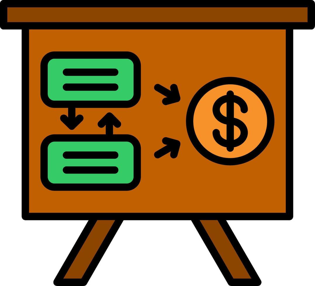 Plan Line Filled Icon vector