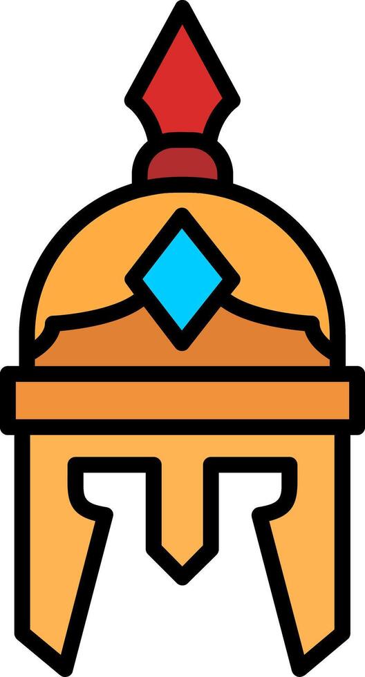 Roman Helmet Line Filled Icon vector