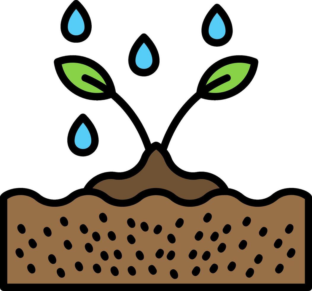 Soil Line Filled Icon vector