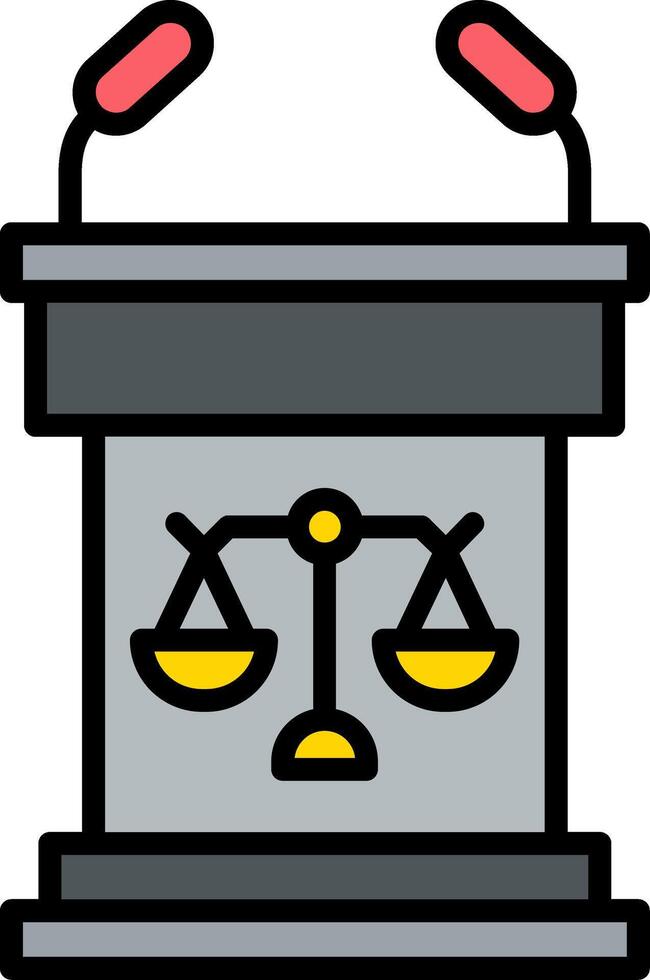 Tribune Line Filled Icon vector