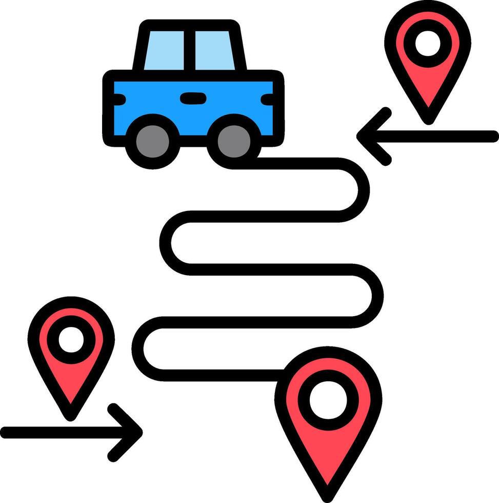 Destinations Line Filled Icon vector