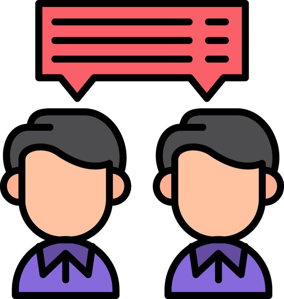 Discussion Line Filled Icon vector