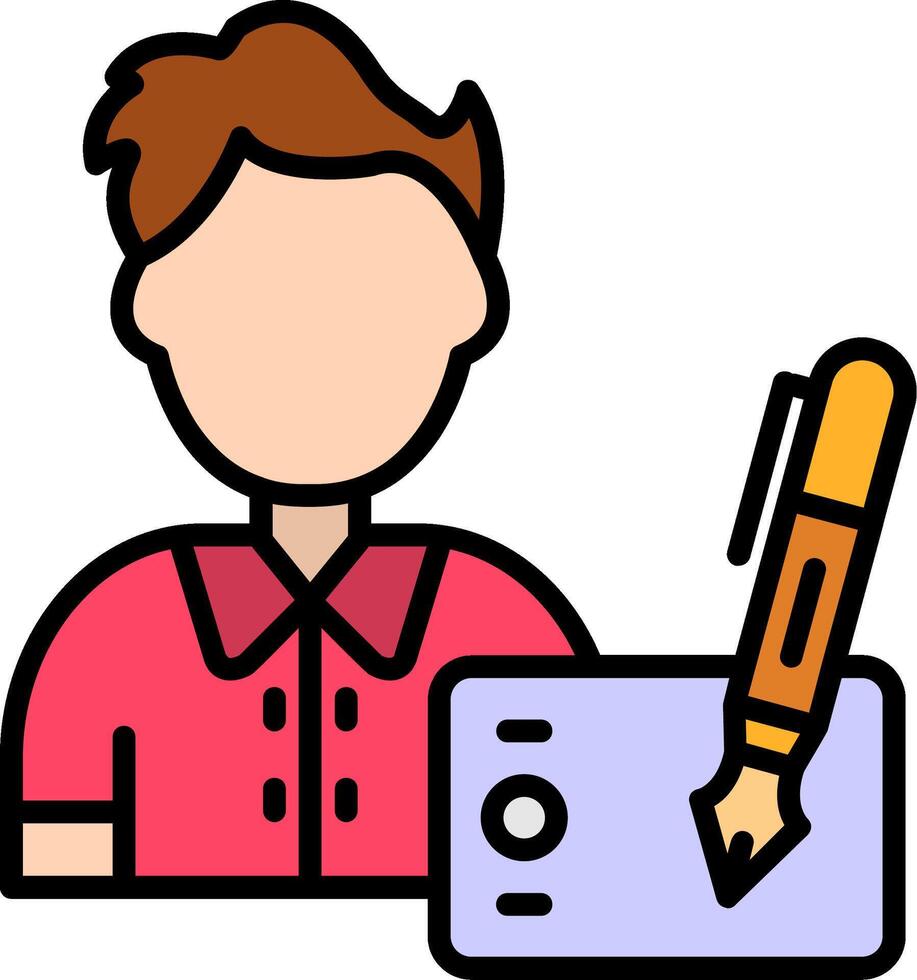 Graphic Designer Line Filled Icon vector
