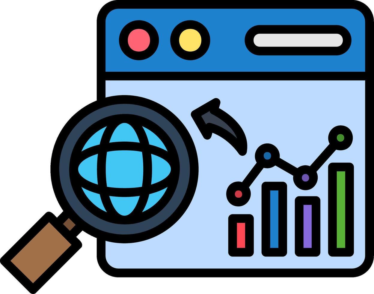 Search Line Filled Icon vector