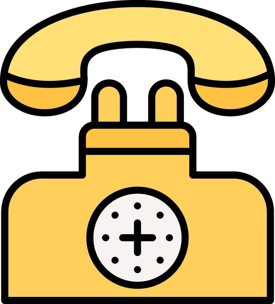Telephone Line Filled Icon vector