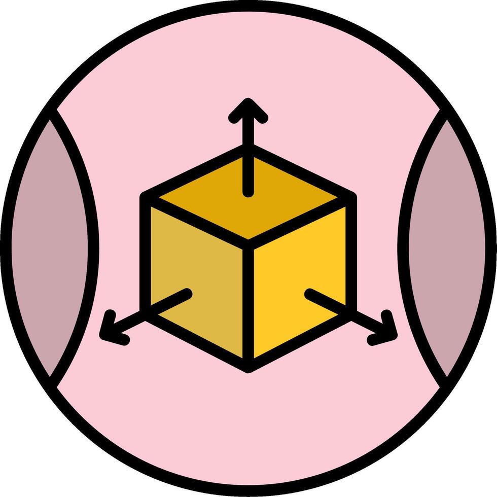 3d Modeling Line Filled Icon vector