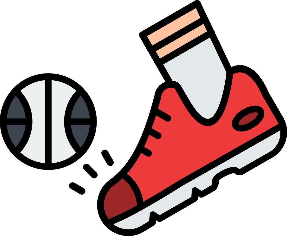 Kick Line Filled Icon vector