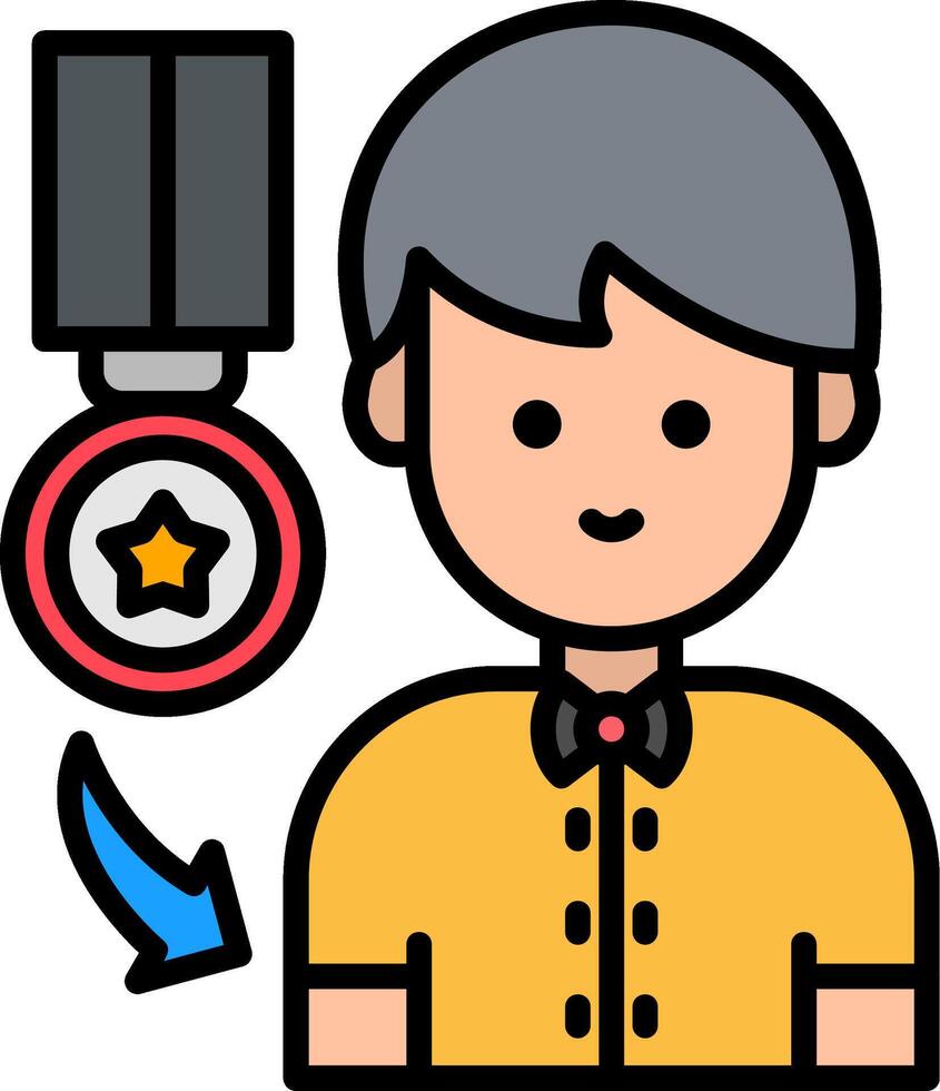 Medal Line Filled Icon vector