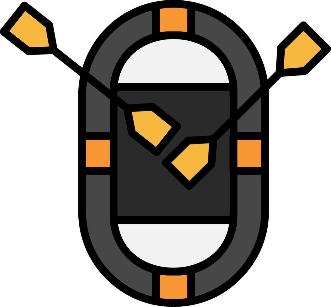 Dinghy Line Filled Icon vector