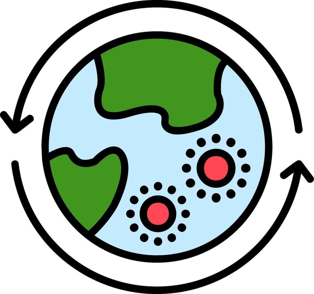 Pandemic Line Filled Icon vector