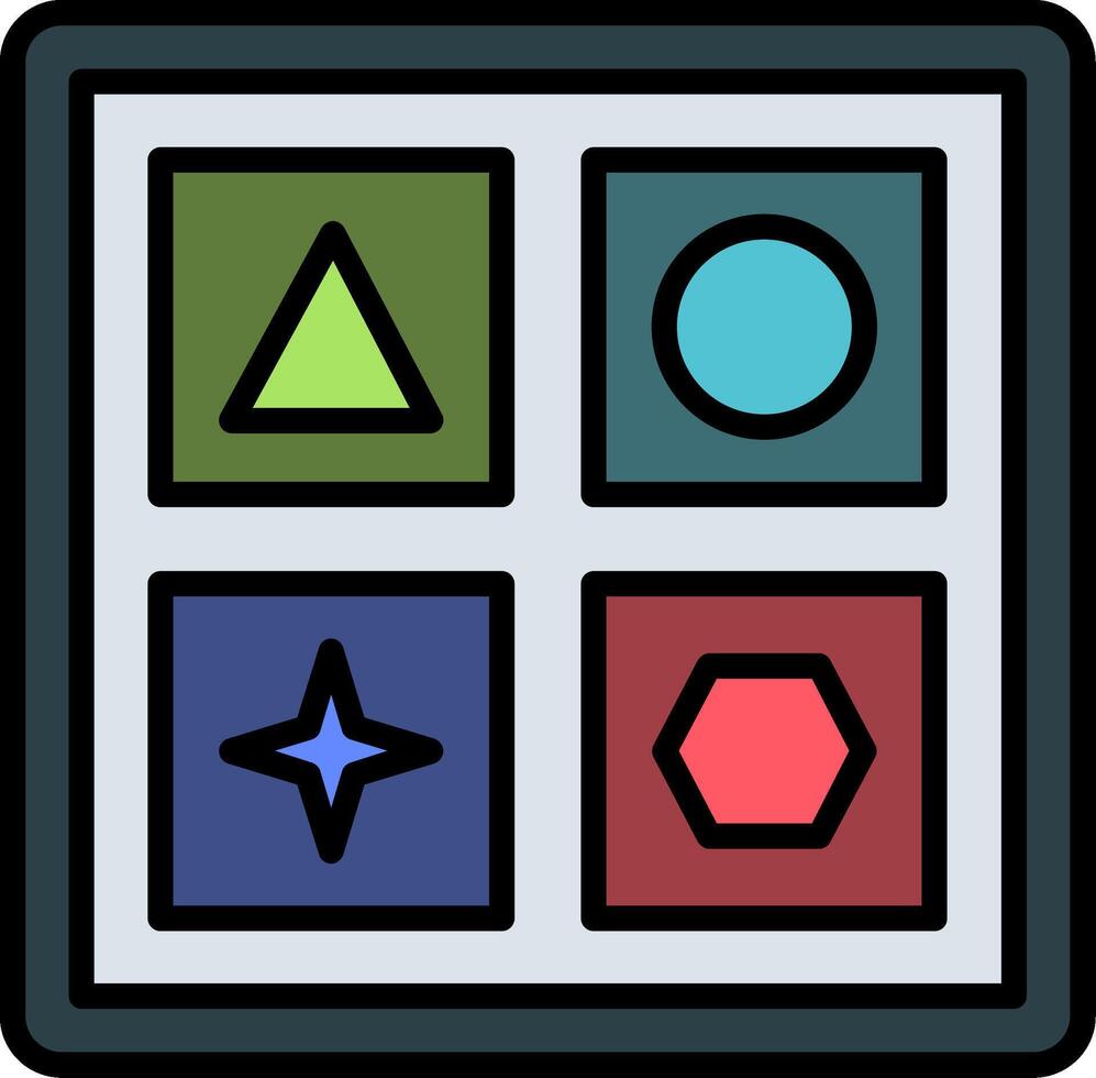 Shape Toy Line Filled Icon vector