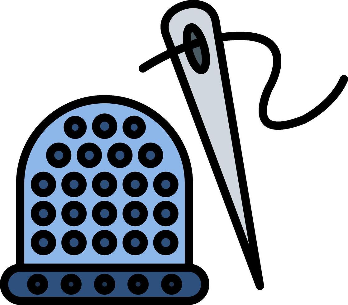 Thimble Line Filled Icon vector