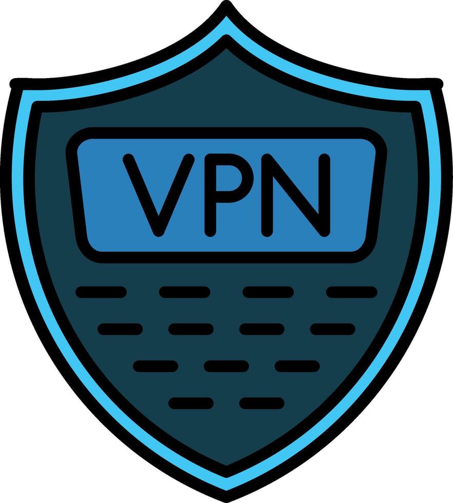 Vpn Line Filled Icon vector