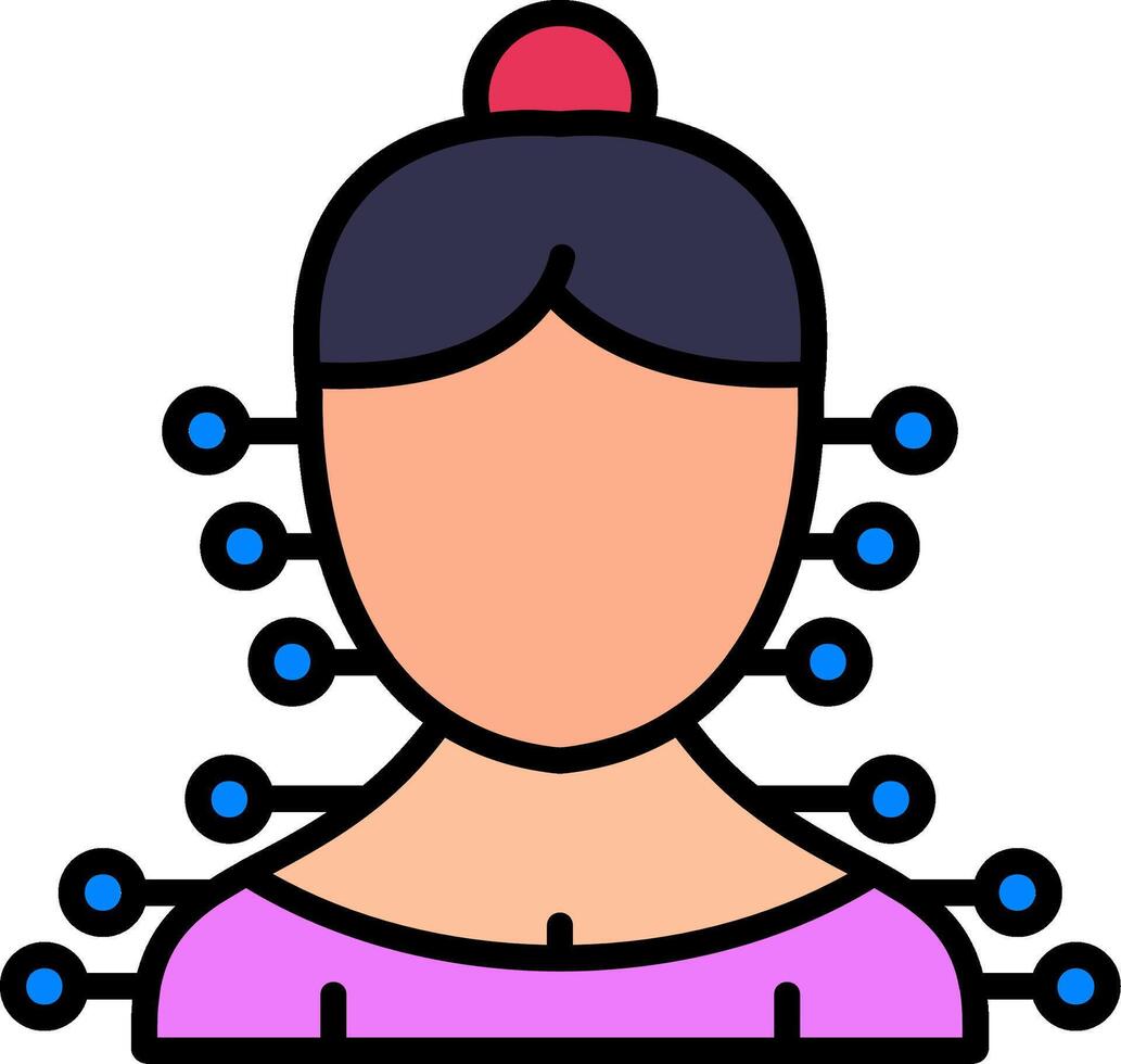 Acupuncture Line Filled Icon vector