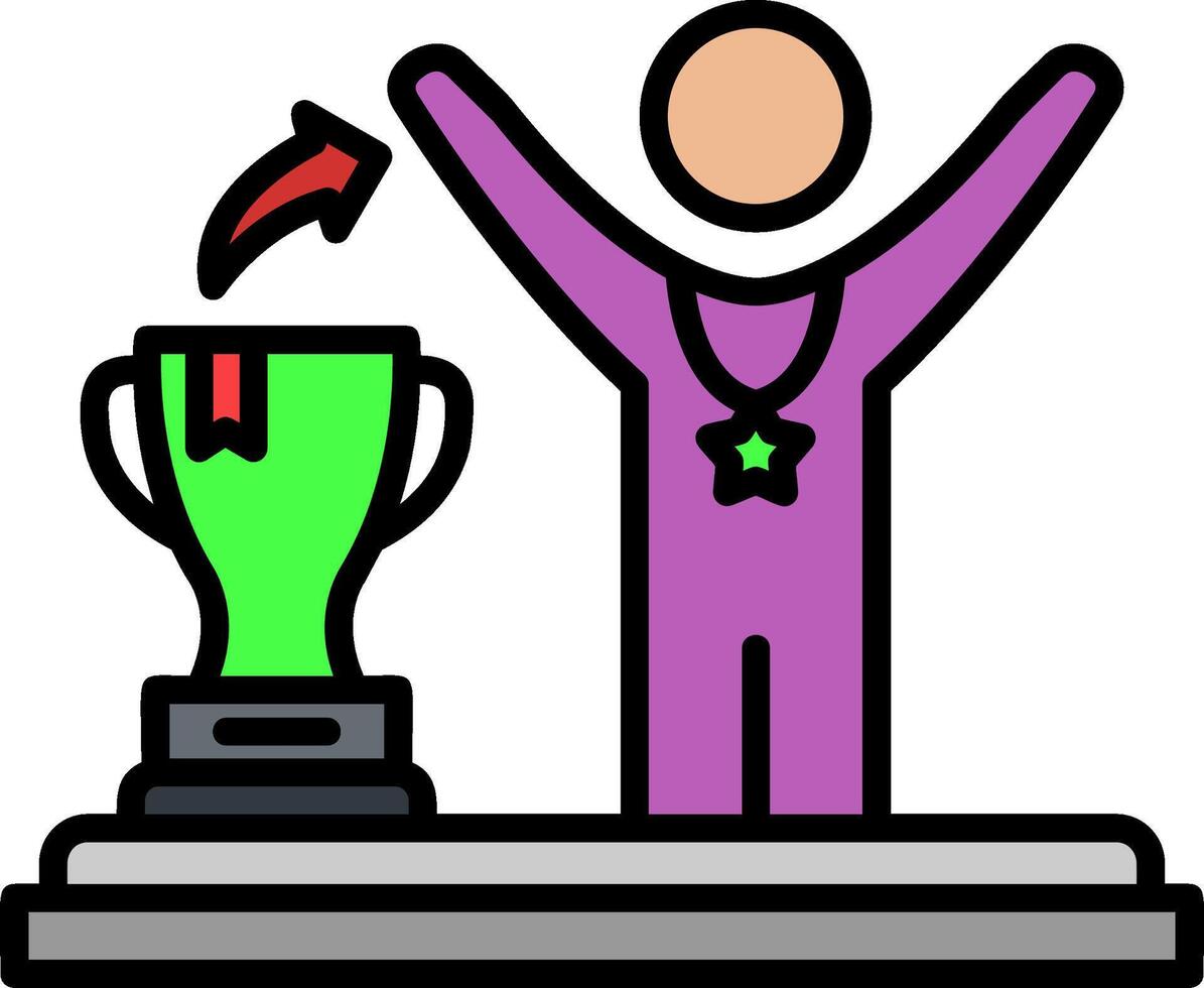 Winner Line Filled Icon vector