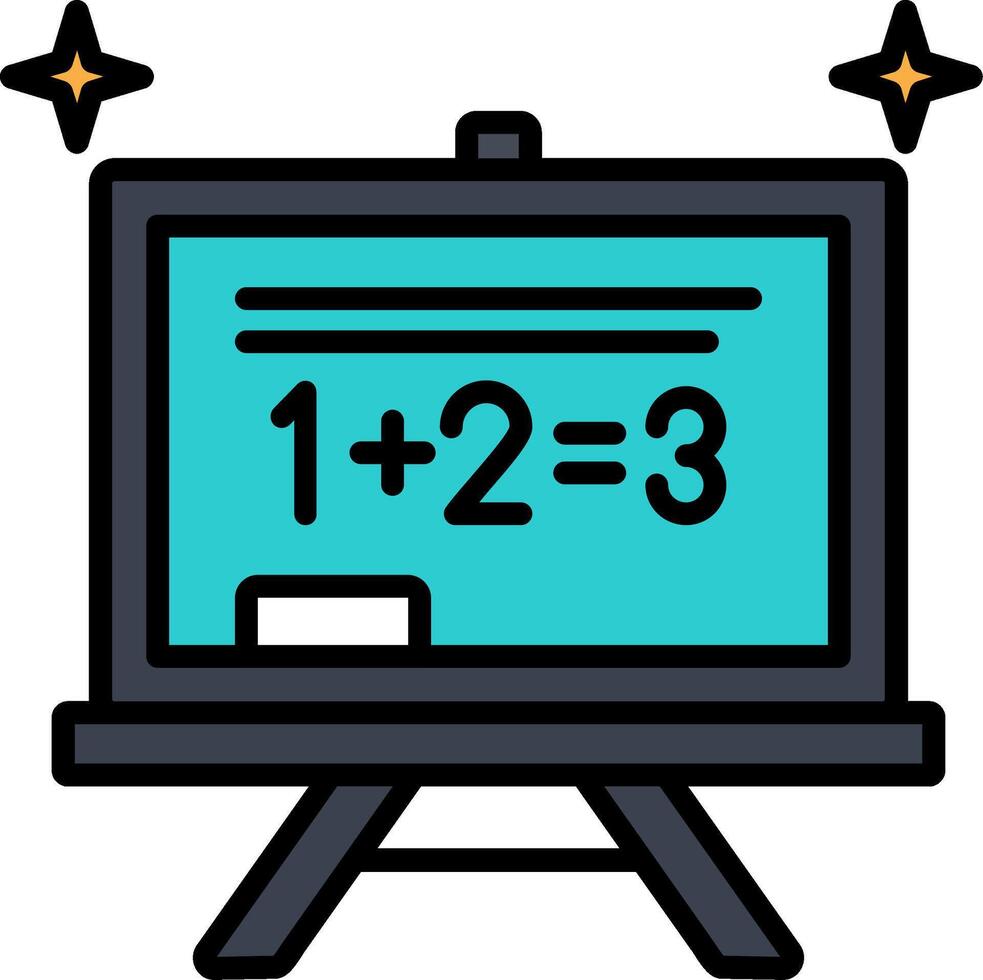 Chalkboard Line Filled Icon vector