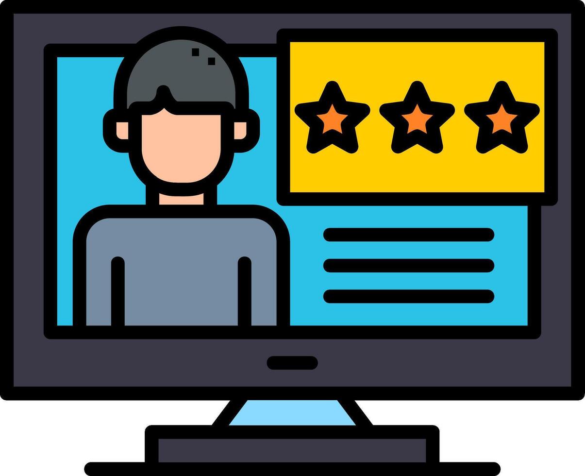 Feedback Line Filled Icon vector