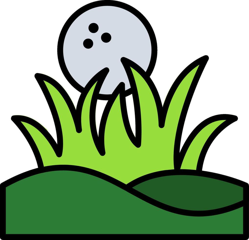 Grass Line Filled Icon vector