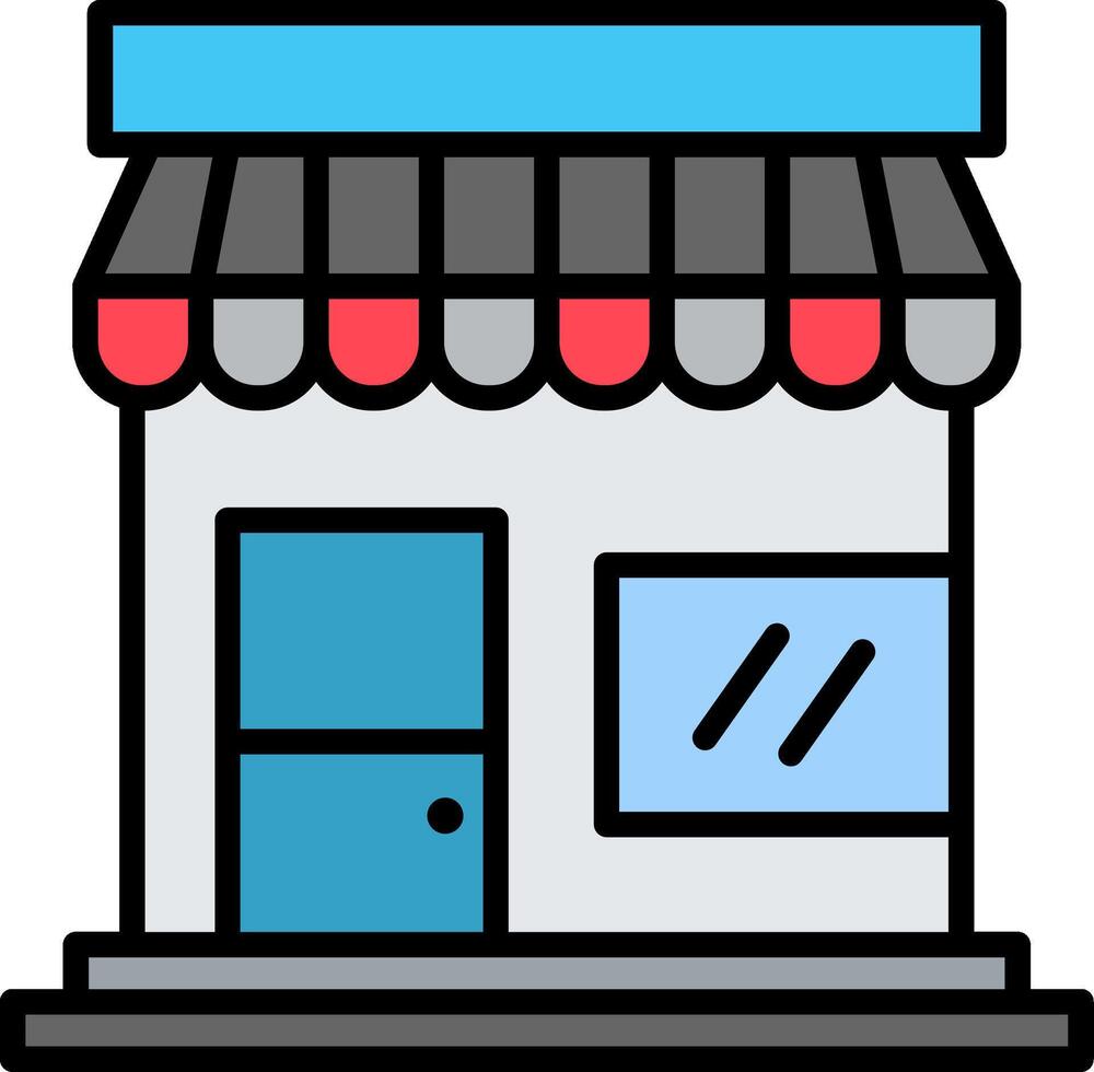 Market Line Filled Icon vector