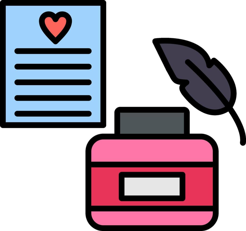 Inkwell Line Filled Icon vector