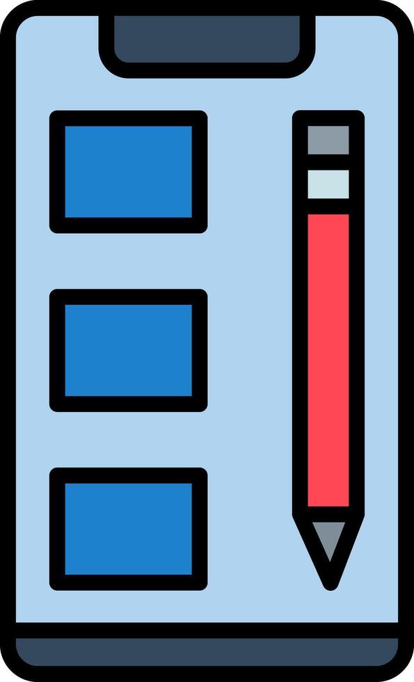 Smartphone Line Filled Icon vector