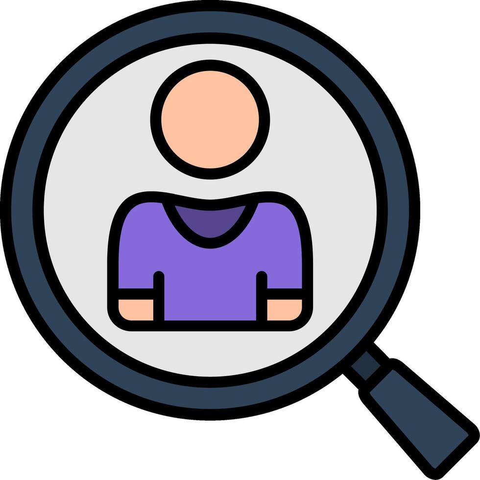 Search Line Filled Icon vector
