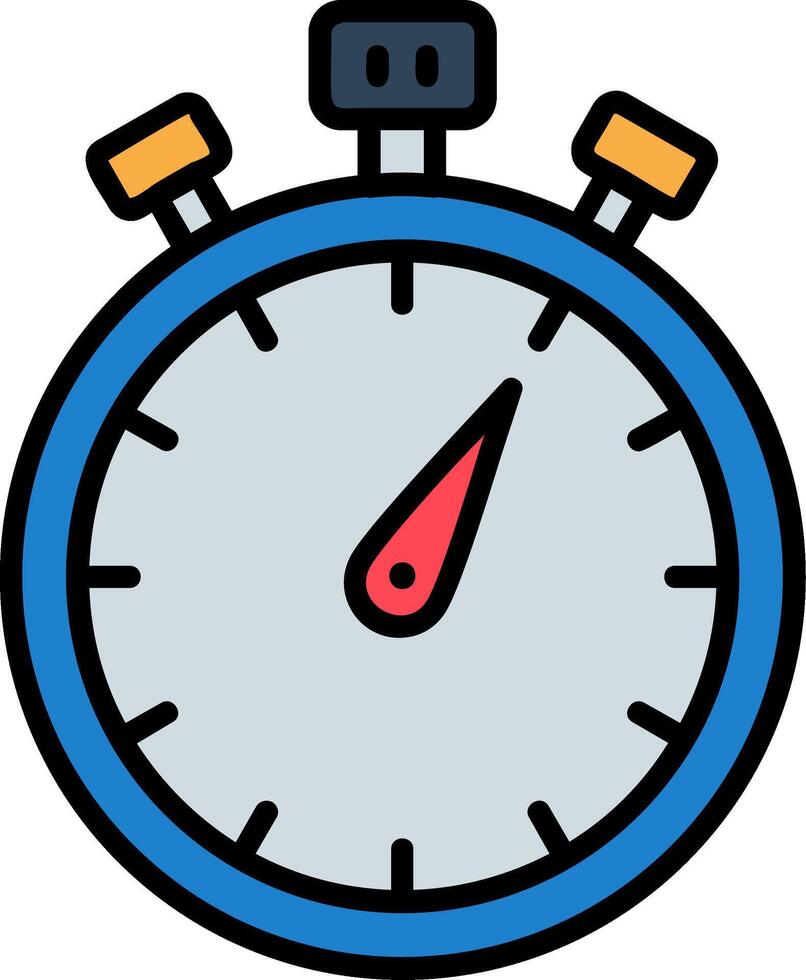 Stopwatch Line Filled Icon vector