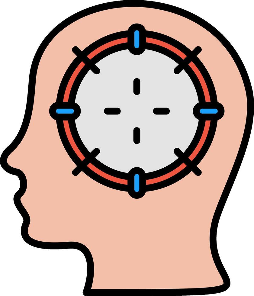 Target Line Filled Icon vector