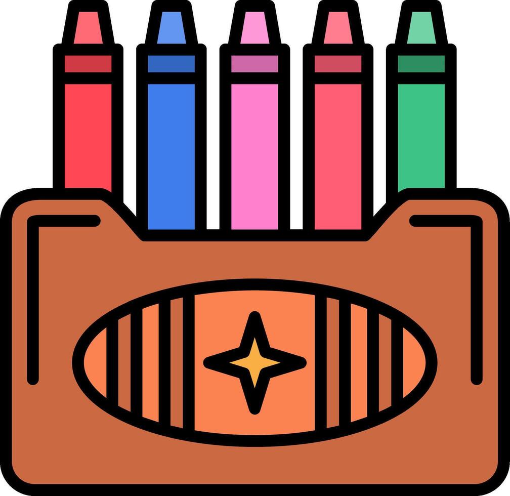 Crayon Line Filled Icon vector