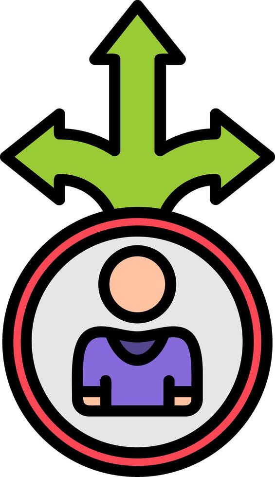 Decision Line Filled Icon vector
