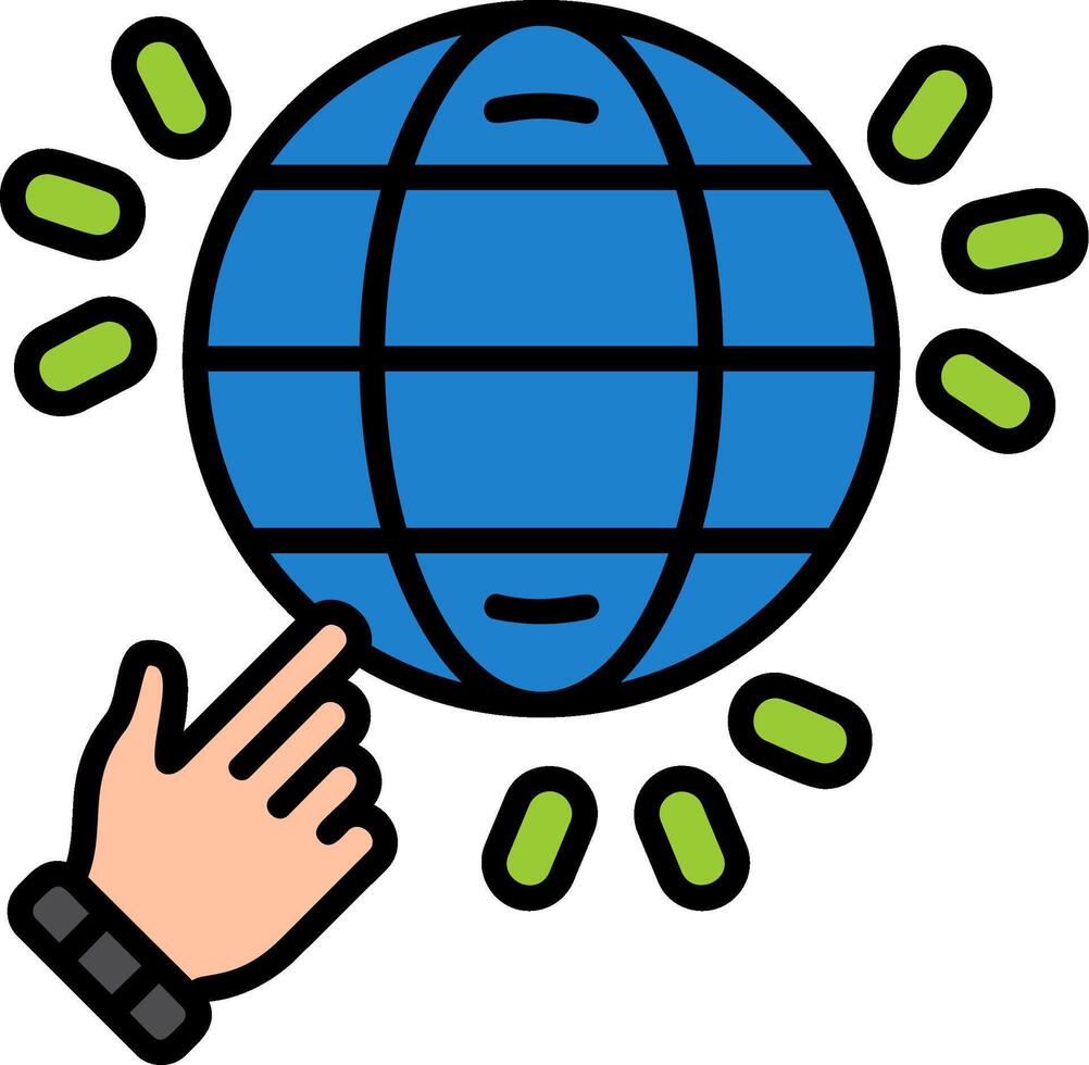 Global Services Line Filled Icon vector