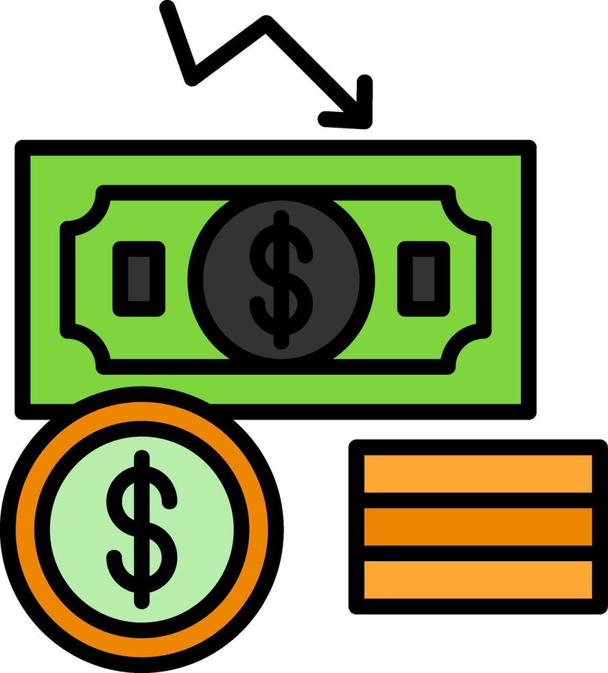 Decrease Line Filled Icon vector