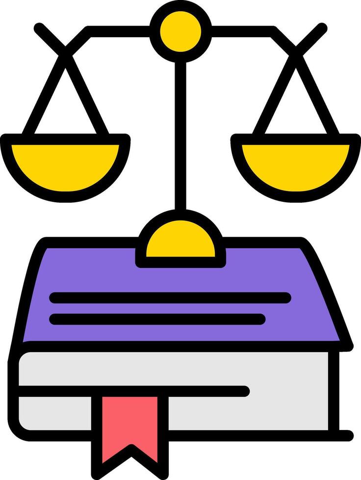 Law Line Filled Icon vector