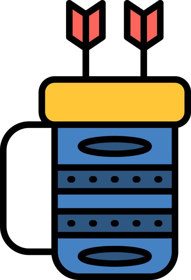 Quiver Line Filled Icon vector