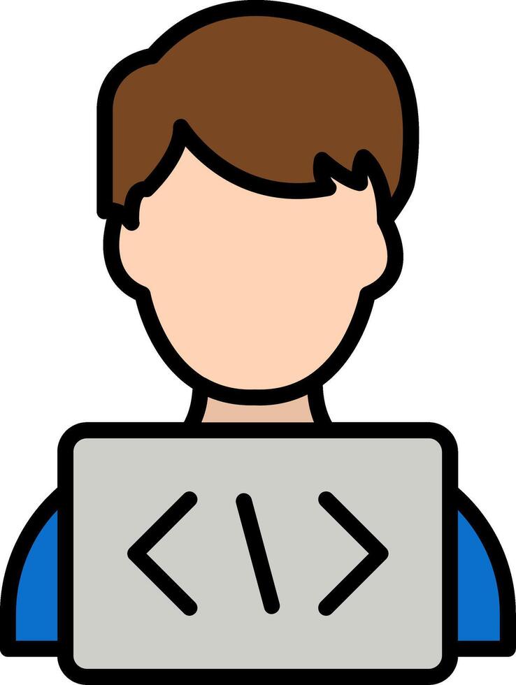 Programmer Line Filled Icon vector