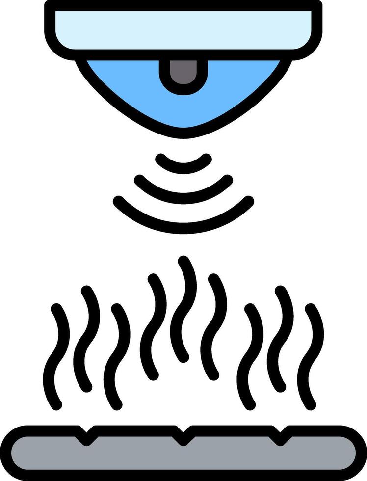 Smoke Detector Line Filled Icon vector