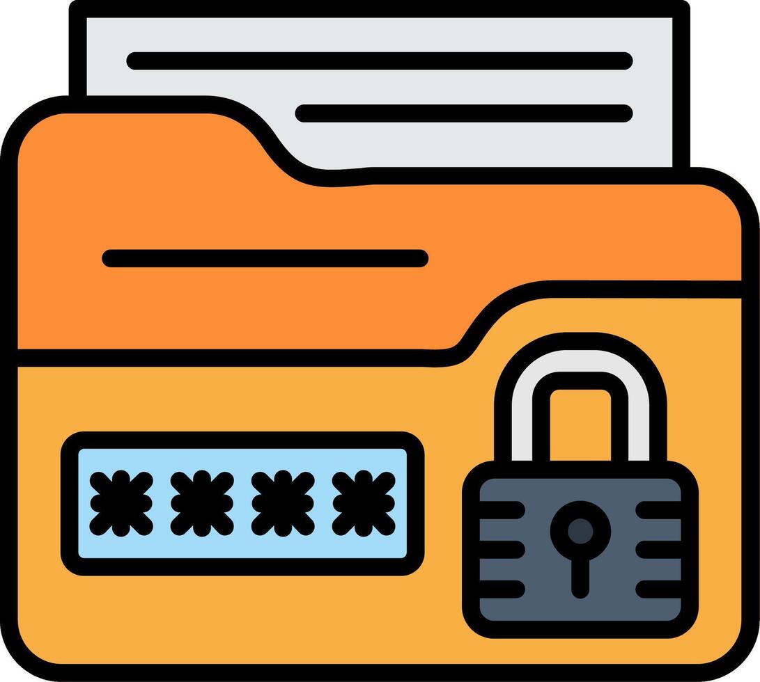 Folder Line Filled Icon vector