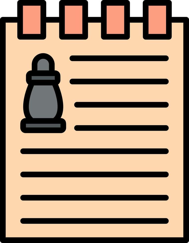 Note Line Filled Icon vector