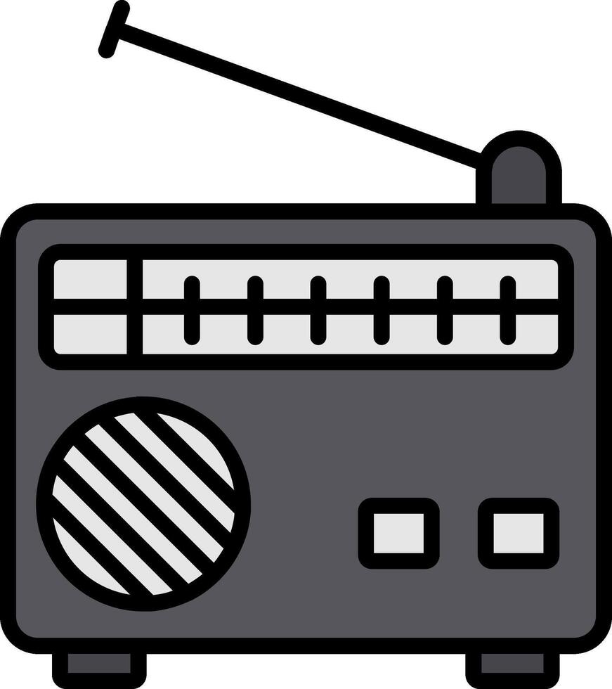 Radio Line Filled Icon vector