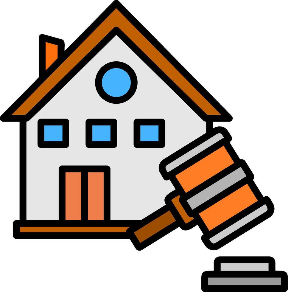 Real Estate Line Filled Icon vector