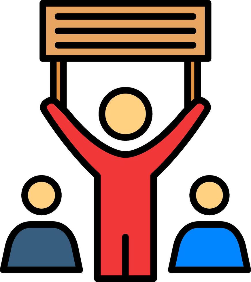 Protest Line Filled Icon vector