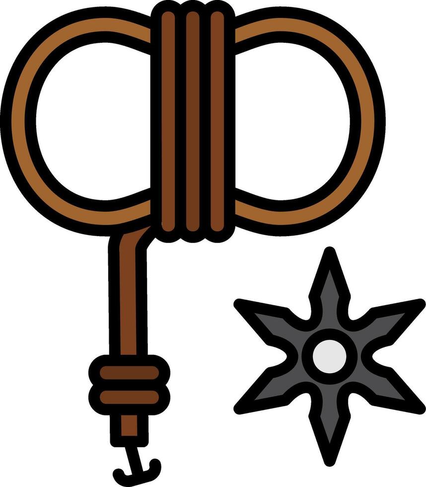 Rope Line Filled Icon vector
